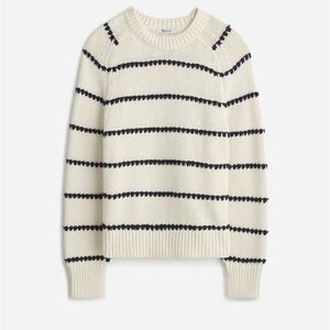 Madewell textured cotton crewneck sweater in stripe XL